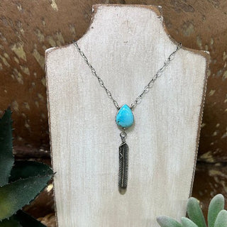 Teardrop Feather Necklace - Allure Boutique WY