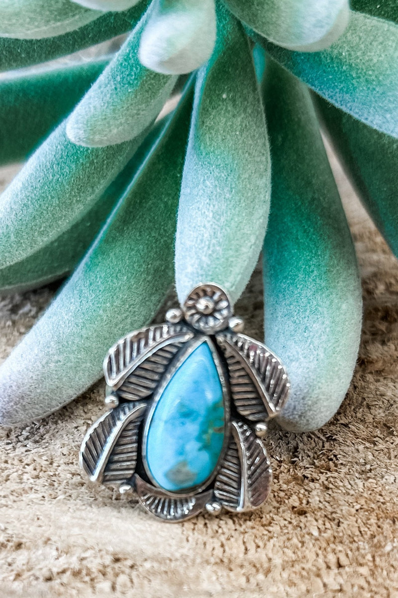 Teardrop Kingman Leaf Ring - Allure Boutique WY