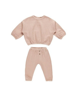 TEXTURED SWEAT SET || BLUSH - Allure Boutique WY