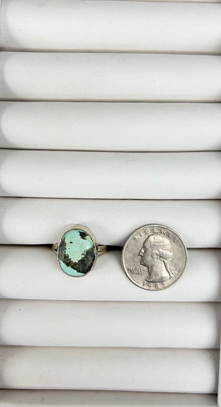 Turquoise Black Vein Ring 8