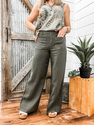 The Linen Marine Wide Leg Kalamata - Allure Boutique WY