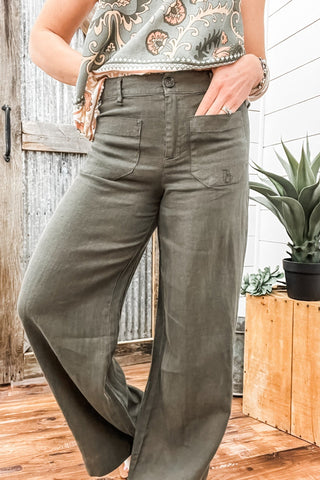 The Linen Marine Wide Leg Kalamata - Allure Boutique WY