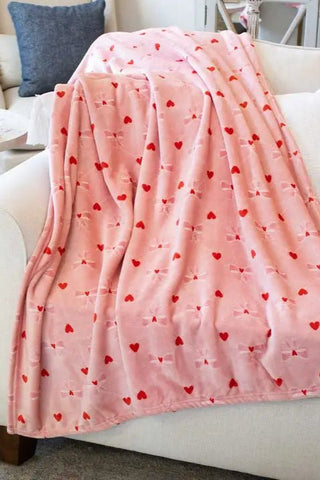 Tickled Pink Heart Throw Blanket 50x60 - Allure Boutique WY