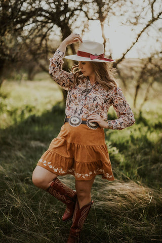 Tierd Mini Skirt with Floral Embroidery - Allure Boutique WY