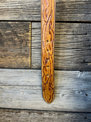 Tooled Saddle Tan Belt - Allure Boutique WY