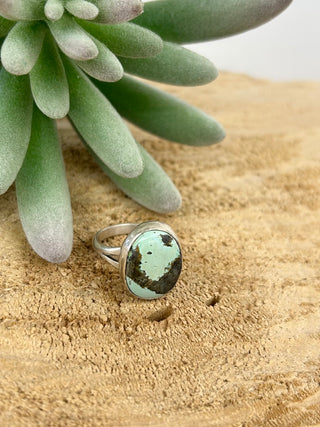 Turquoise Black Vein Ring 8