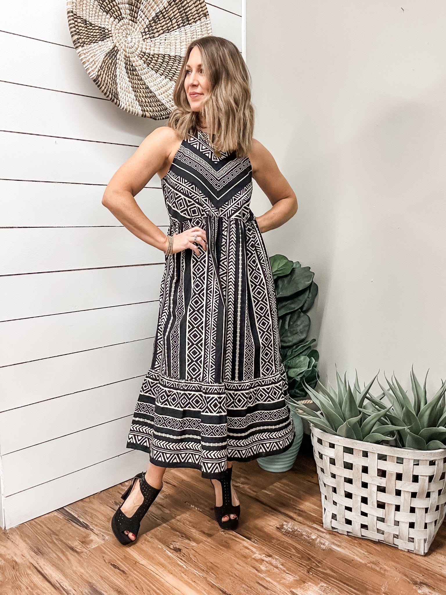 Tribal Halter Dress Black / XS Tribal Halter Dress Black / XS