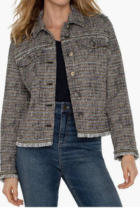 Trucker Jacket with Fray Seaming - Allure Boutique WY