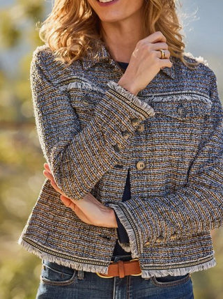 Trucker Jacket with Fray Seaming - Allure Boutique WY