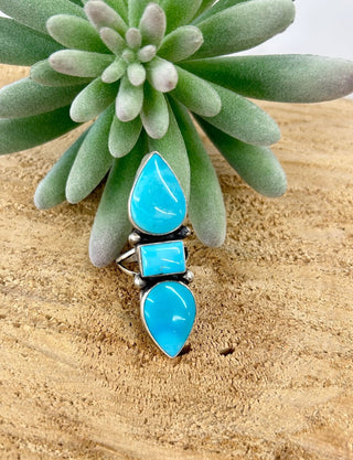 Turquoise 3 Stone Statement Ring - Allure Boutique WY