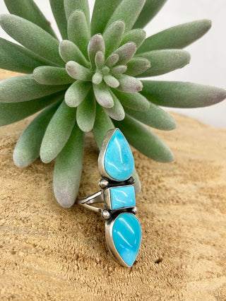 Turquoise 3 Stone Statement Ring - Allure Boutique WY