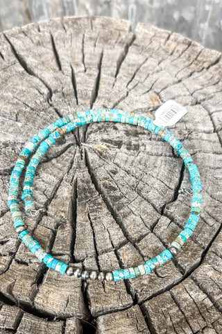 Turquoise and Navajo Pearl Choker Necklace - Allure Boutique WY