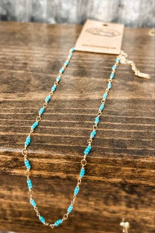 Turquoise Beaded Choker Necklace - Allure Boutique WY