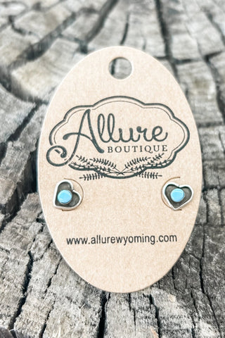 Turquoise Heart Post Earring - Allure Boutique WY