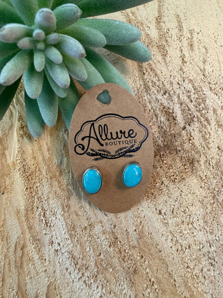Turquoise Large Stud Post Earring - Allure Boutique WY