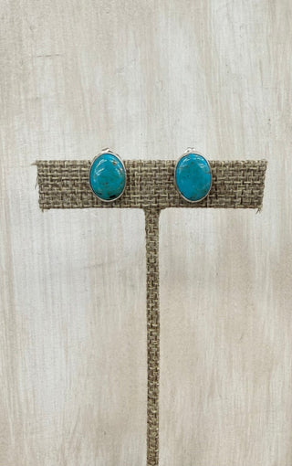 Turquoise Large Stud Post Earring - Allure Boutique WY