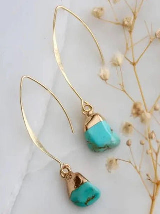 Turquoise Nugget Drop Earrings - Allure Boutique WY