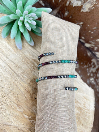 Turquoise + Purple + Navajo Pearl Bracelet - Allure Boutique WY