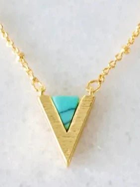 Turquoise Triangle Necklace - Allure Boutique WY