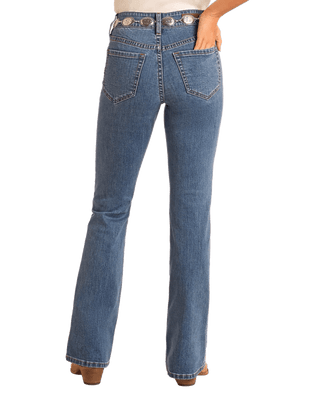 Two Tone High Rise Bootcut Jean - Allure Boutique WY