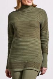 Two Tone Ottoman Turtleneck Tunic Sweater - Allure Boutique WY