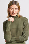 Two Tone Ottoman Turtleneck Tunic Sweater - Allure Boutique WY