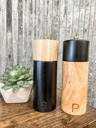 Two Tone Wood Salt + Pepper Mills - Allure Boutique WY