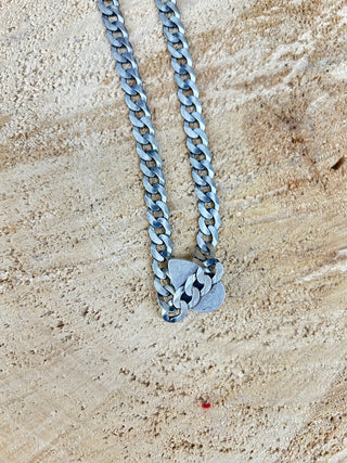 White Buffalo Teardrop Link Chain Necklace