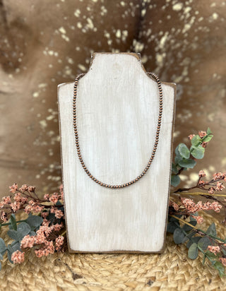 Copper Navajo Pearl Necklace  3mm 18in