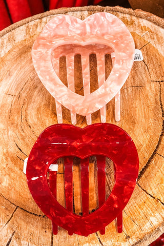 Valentines Heart Hair Clip Comb - Allure Boutique WY
