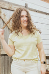 Vanya V - Neck Tee Pale Lime Yellow - Allure Boutique WY