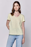 Vanya V - Neck Tee Pale Lime Yellow - Allure Boutique WY