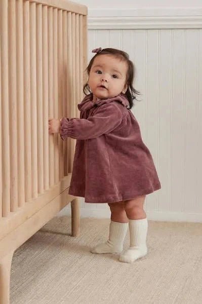 VELOUR BABY DRESS || CRANBERRY - Allure Boutique WY