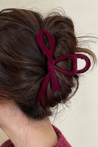 Velvet Bow Claw Clip - Allure Boutique WY