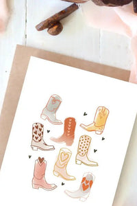 Vintage Cowboy Boots with Hearts Card Set - Allure Boutique WY