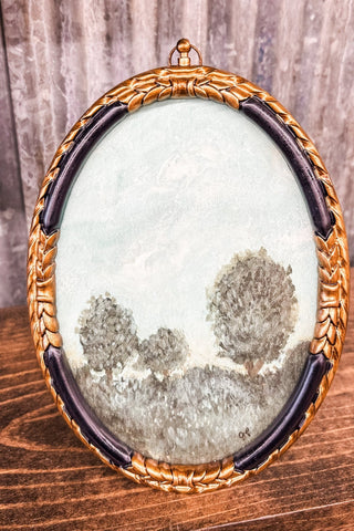Vintage Oval Landscape Photo Frame - Black + Gold - Allure Boutique WY