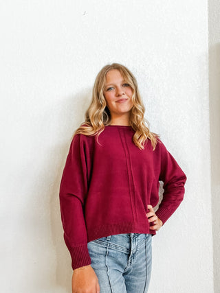 Viscose Front Seam Crewneck Sweater - Allure Boutique WY