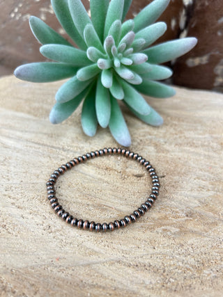 Copper Saucer Navajo Pearl Bracelet 4mm