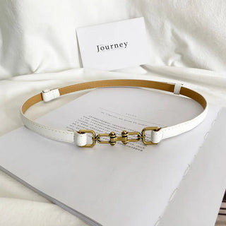 Waist Cinching Vintage Pencil Belt - White - Allure Boutique WY