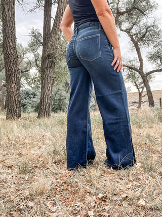 Weekender Wide Leg Jean + Side Slit - Allure Boutique WY