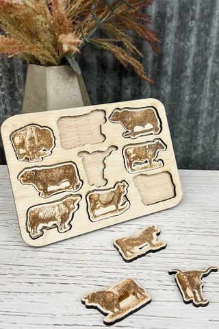 Western Kids Cow Puzzle - Allure Boutique WY
