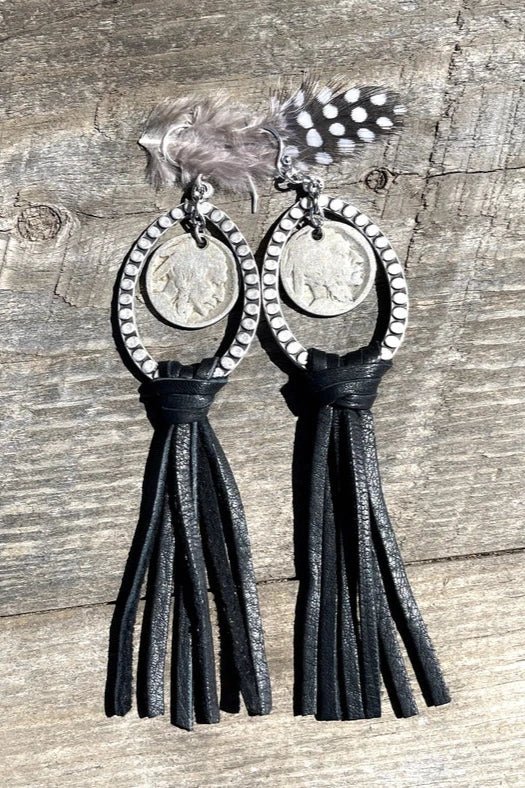 Western Leather Fringe Earrings - Allure Boutique WY