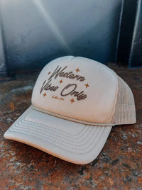 Western Vibes Only Youth Trucker Hat - Beige - Allure Boutique WY