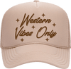 Western Vibes Only Youth Trucker Hat - Beige - Allure Boutique WY