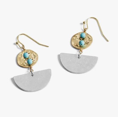 Whispers Duo Shape Mixed Metal Dangle Earring - Allure Boutique WY