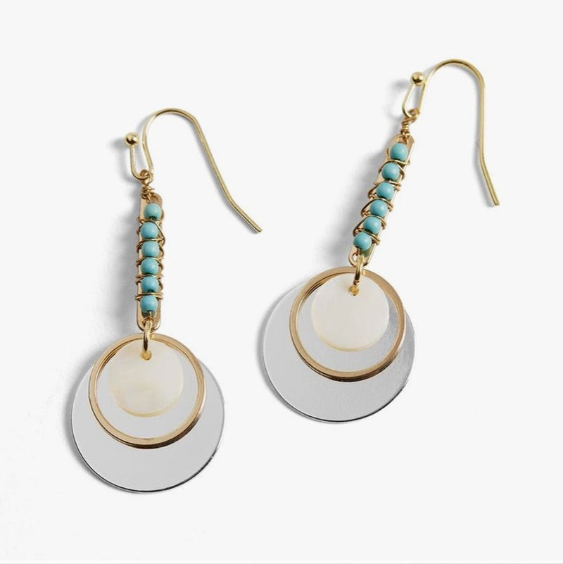 Whispers Turquoise Linear Drop Disc Earring - Allure Boutique WY