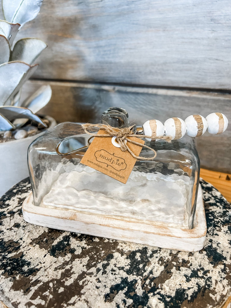 White Bead Butter Dish Set - Allure Boutique WY