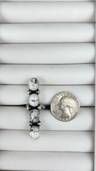 White Buffalo 4 Stone Adjustable Ring - Allure Boutique WY