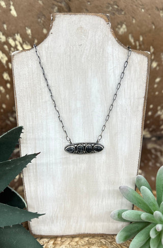 White Buffalo Black 4 Stone Bar Necklace - Allure Boutique WY