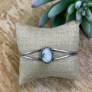 White Buffalo Oval Mini Cuff - Allure Boutique WY